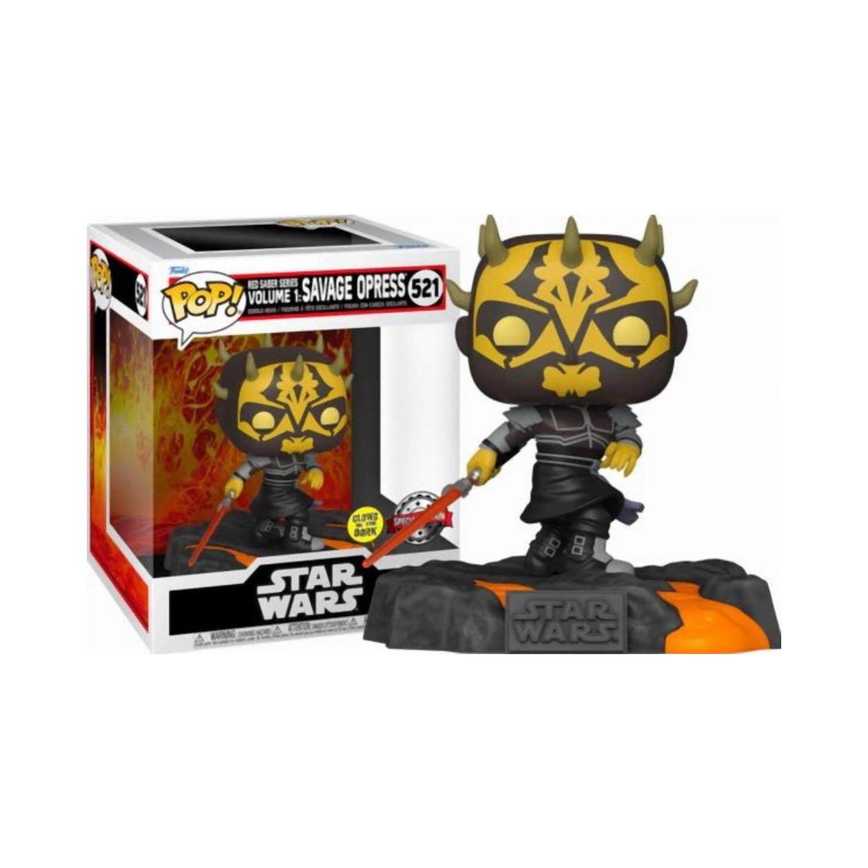 Funko Pop! Deluxe: Disney Star Wars Sith - Red Saber Series Vol.1 Savage Opress (Glows in the Dark) (Special Edition) #521 Bobble-Head Vinyl Figure Funko Pop! Deluxe: Disney Star Wars Sith - Red Saber Series Vol.1 Savage Opress (Glows in the Dark) (Special Edition) #521 Bobble-Head Vinyl Figure