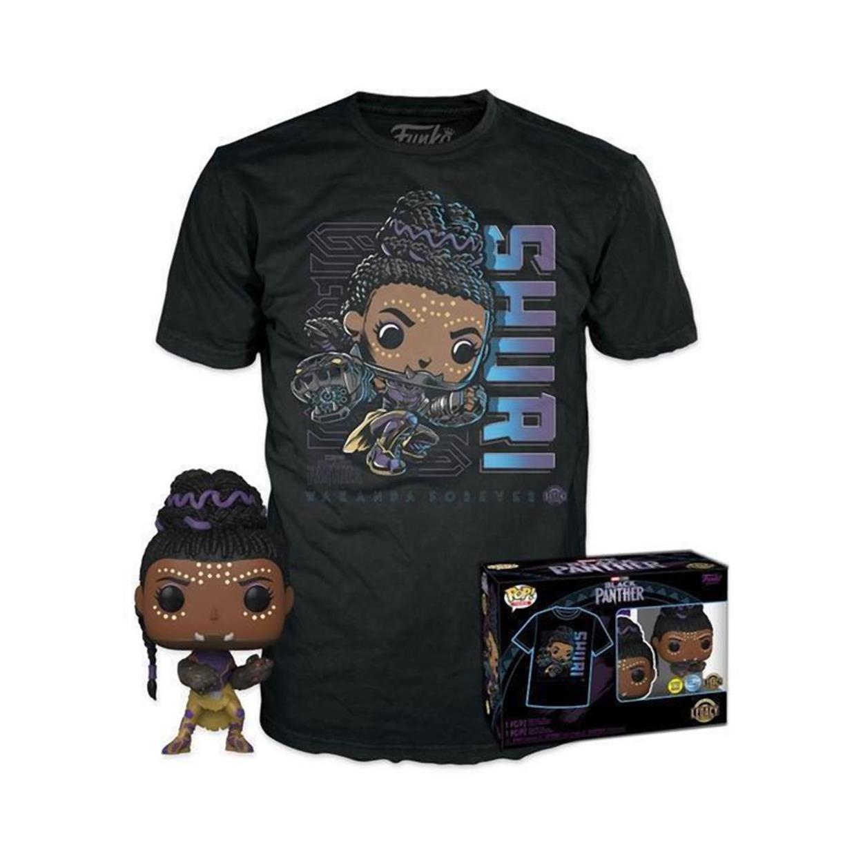 Funko Pop! & Tees (Adult): Marvel Black Panther - Shuri (Glows in the Dark) Bobble-Head Vinyl Figure & T-Shirt (S) Funko Pop! & Tees (Adult): Marvel Black Panther - Shuri (Glows in the Dark) Bobble-Head Vinyl Figure & T-Shirt (S)