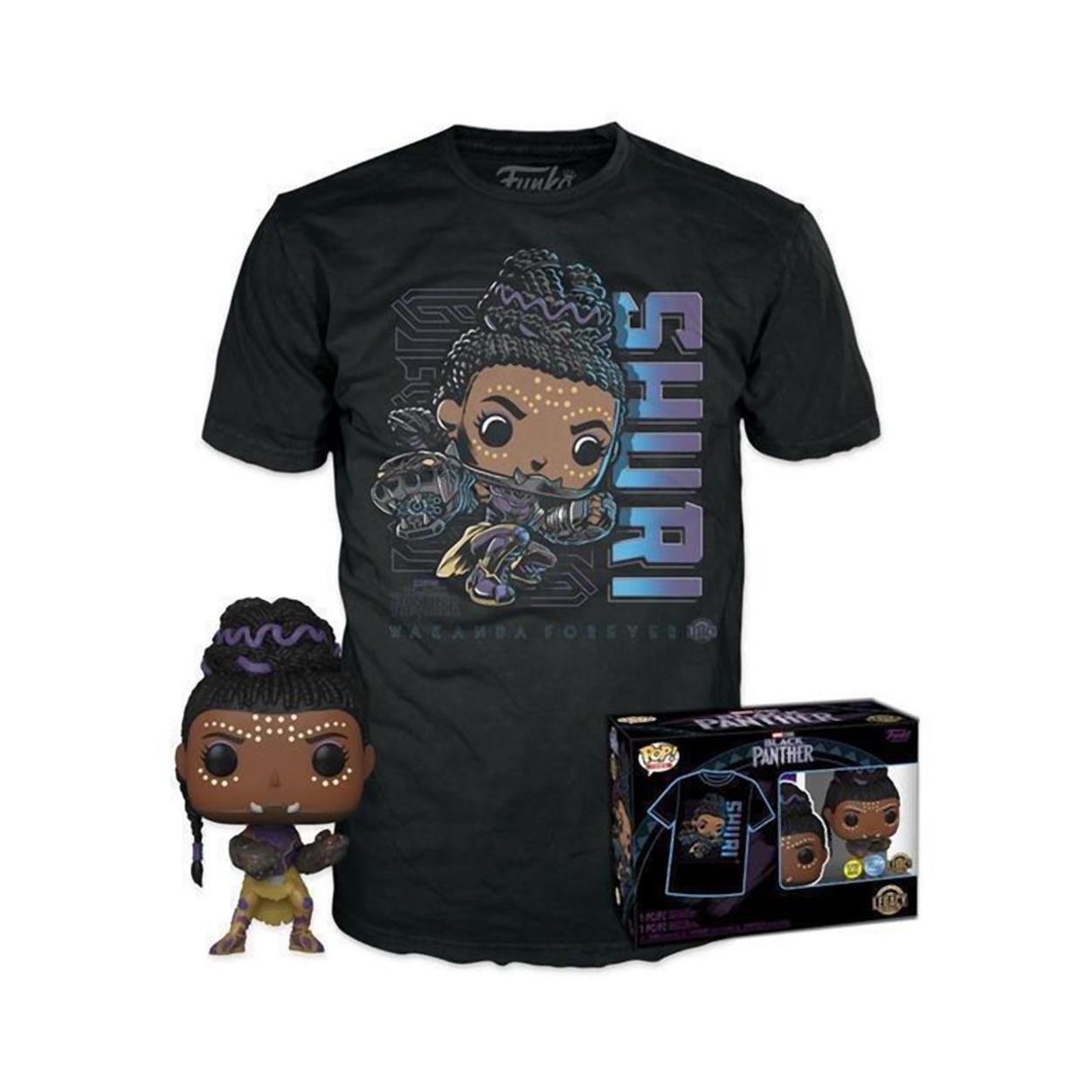 Funko Pop! & Tees (Adult): Marvel Black Panther - Shuri (Glows in the Dark) Bobble-Head Vinyl Figure & T-Shirt (L) Funko Pop! & Tees (Adult): Marvel Black Panther - Shuri (Glows in the Dark) Bobble-Head Vinyl Figure & T-Shirt (L)
