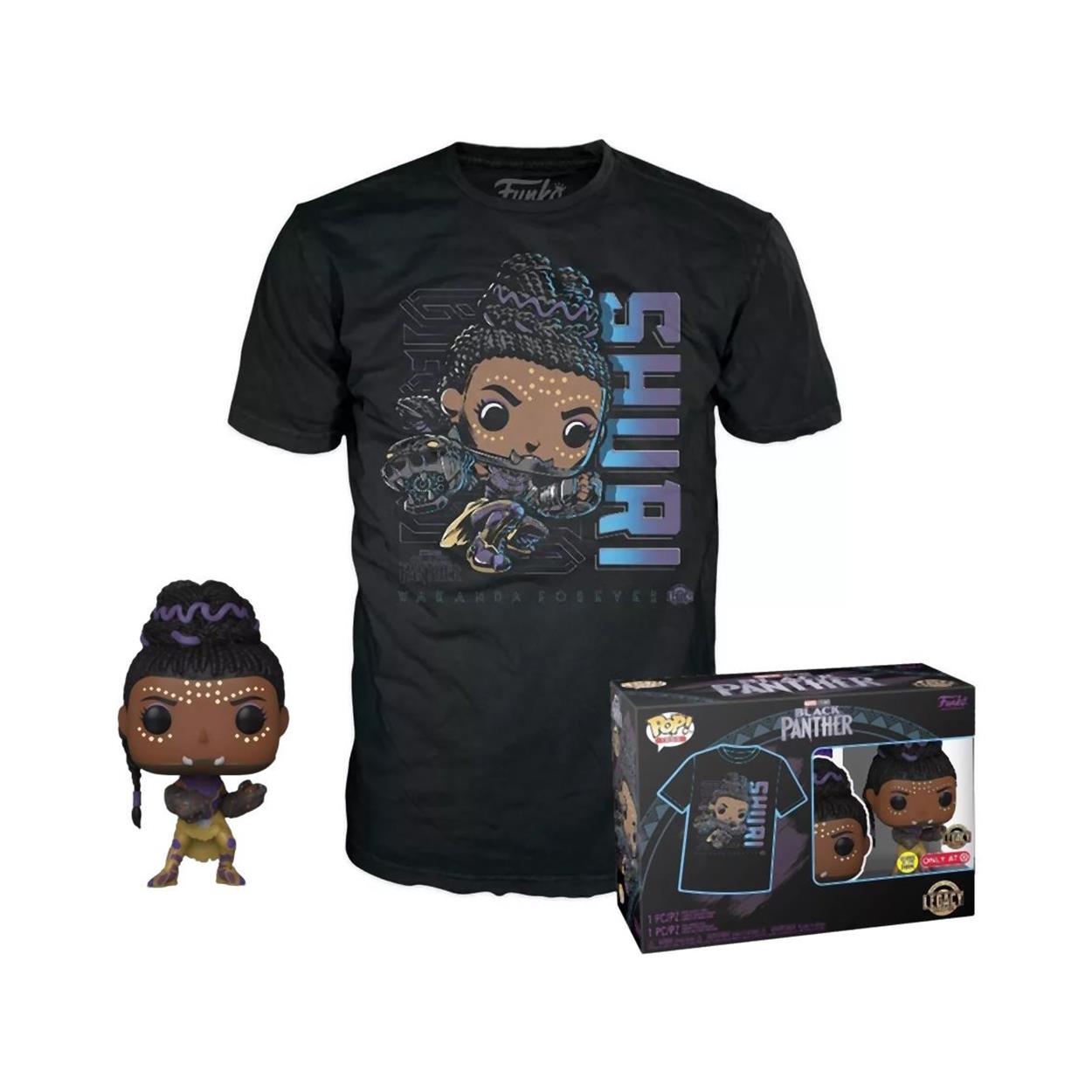 Funko Pop! & Tees (Adult): Marvel Black Panther - Shuri (Glows in the Dark) Bobble-Head Vinyl Figure & T-Shirt (XL) Funko Pop! & Tees (Adult): Marvel Black Panther - Shuri (Glows in the Dark) Bobble-Head Vinyl Figure & T-Shirt (XL)