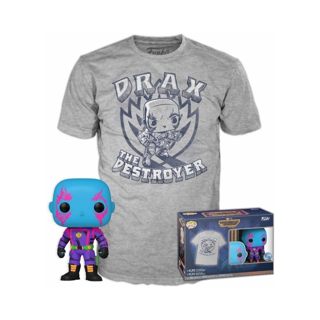 Funko Pop! & Tee (Adult): Marvel Guardians of the Galaxy Volume 3 - Drax (Blacklight) (Special Edition) Vinyl Figure and T-Shirt (XL) Funko Pop! & Tee (Adult): Marvel Guardians of the Galaxy Volume 3 - Drax (Blacklight) (Special Edition) Vinyl Figure and T-Shirt (XL)