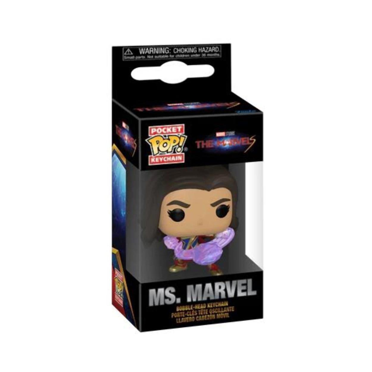 Funko Pocket Pop!: The Marvels - Ms. Marvel Bobble-Head Vinyl Figure Keychain Funko Pocket Pop!: The Marvels - Ms. Marvel Bobble-Head Vinyl Figure Keychain