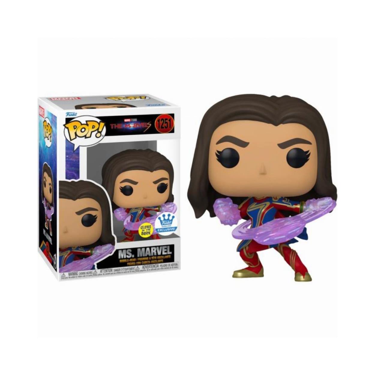 Funko Pop! The Marvels - Ms. Marvel (Glows in the Dark) (Special Edition) #1251 Bobble-Head Vinyl Figure Funko Pop! The Marvels - Ms. Marvel (Glows in the Dark) (Special Edition) #1251 Bobble-Head Vinyl Figure