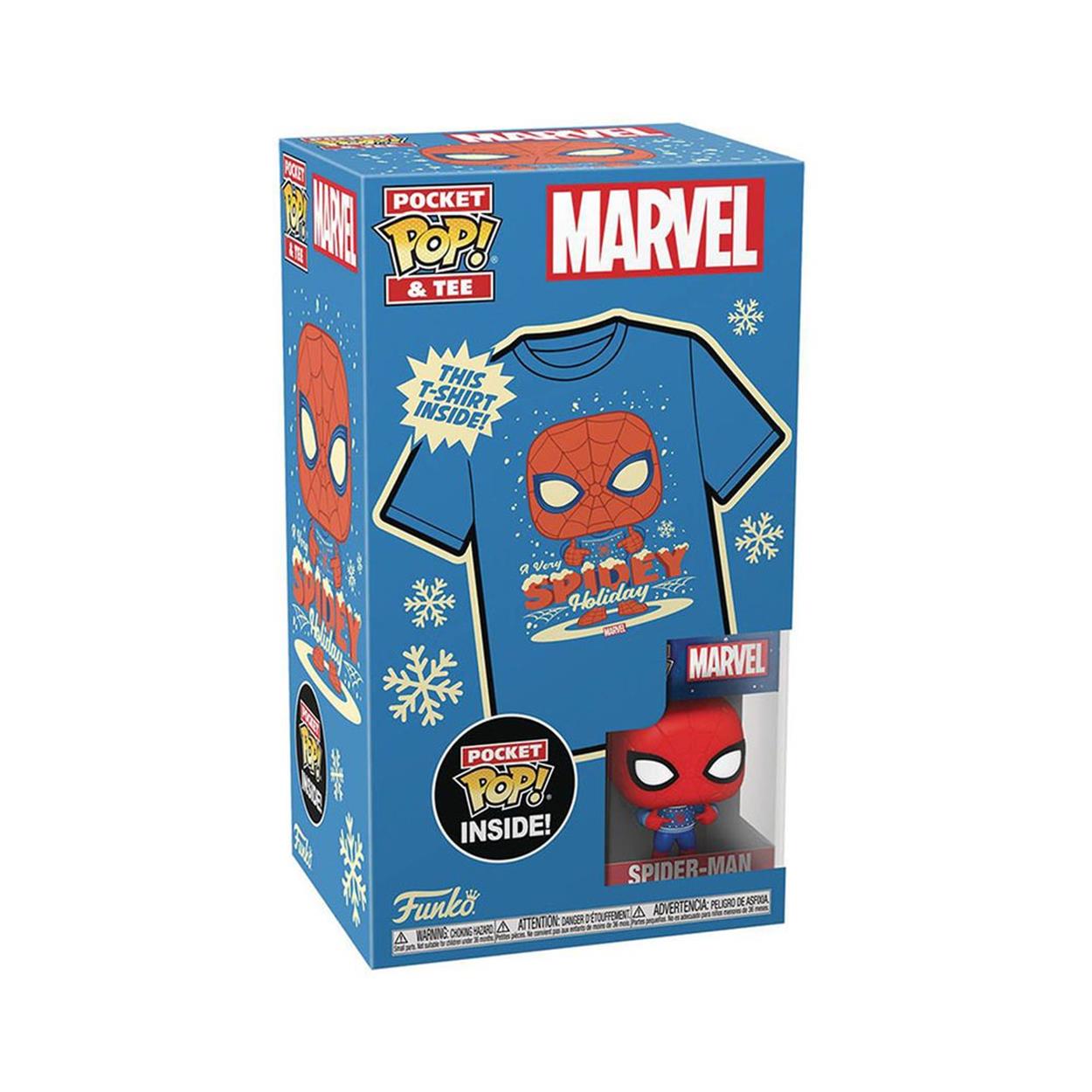 Funko Pocket Pop! & Tee (Child): Marvel - Holiday Spiderman Vinyl Figure & T-Shirt (S) Funko Pocket Pop! & Tee (Child): Marvel - Holiday Spiderman Vinyl Figure & T-Shirt (S)