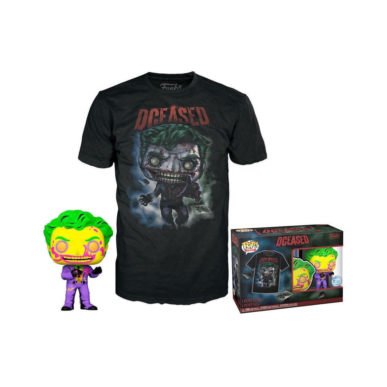 Funko Pop! & Tee (Adult): Comic Cover DC - The Joker (Blacklight) (Special Edition) Vinyl Figure & T-Shirt (S) Funko Pop! & Tee (Adult): Comic Cover DC - The Joker (Blacklight) (Special Edition) Vinyl Figure & T-Shirt (S)