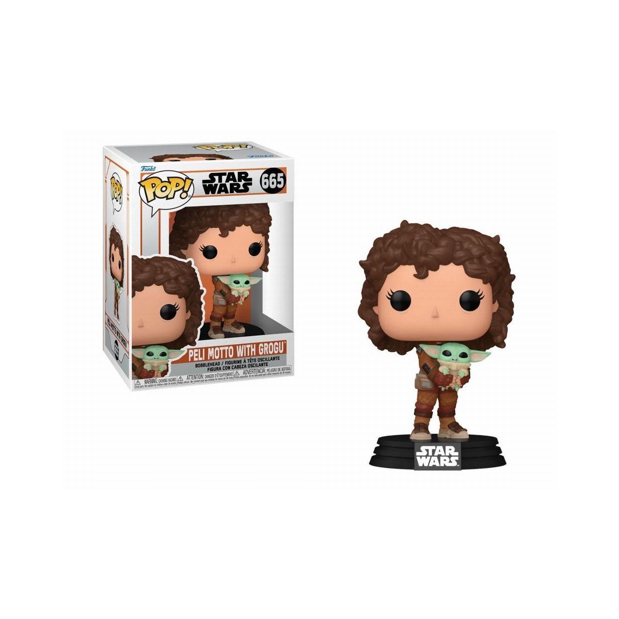 Funko Pop! Disney Star Wars: The Mandalorian - Peli Motto with Grogu #665 Bobble-Head Vinyl Figure Funko Pop! Disney Star Wars: The Mandalorian - Peli Motto with Grogu #665 Bobble-Head Vinyl Figure