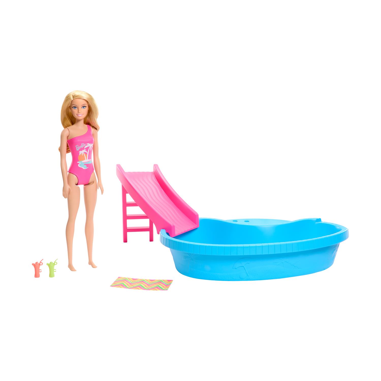 Mattel Barbie Doll with Pool Slide Playset (HRJ74) Mattel Barbie Doll with Pool Slide Playset (HRJ74)