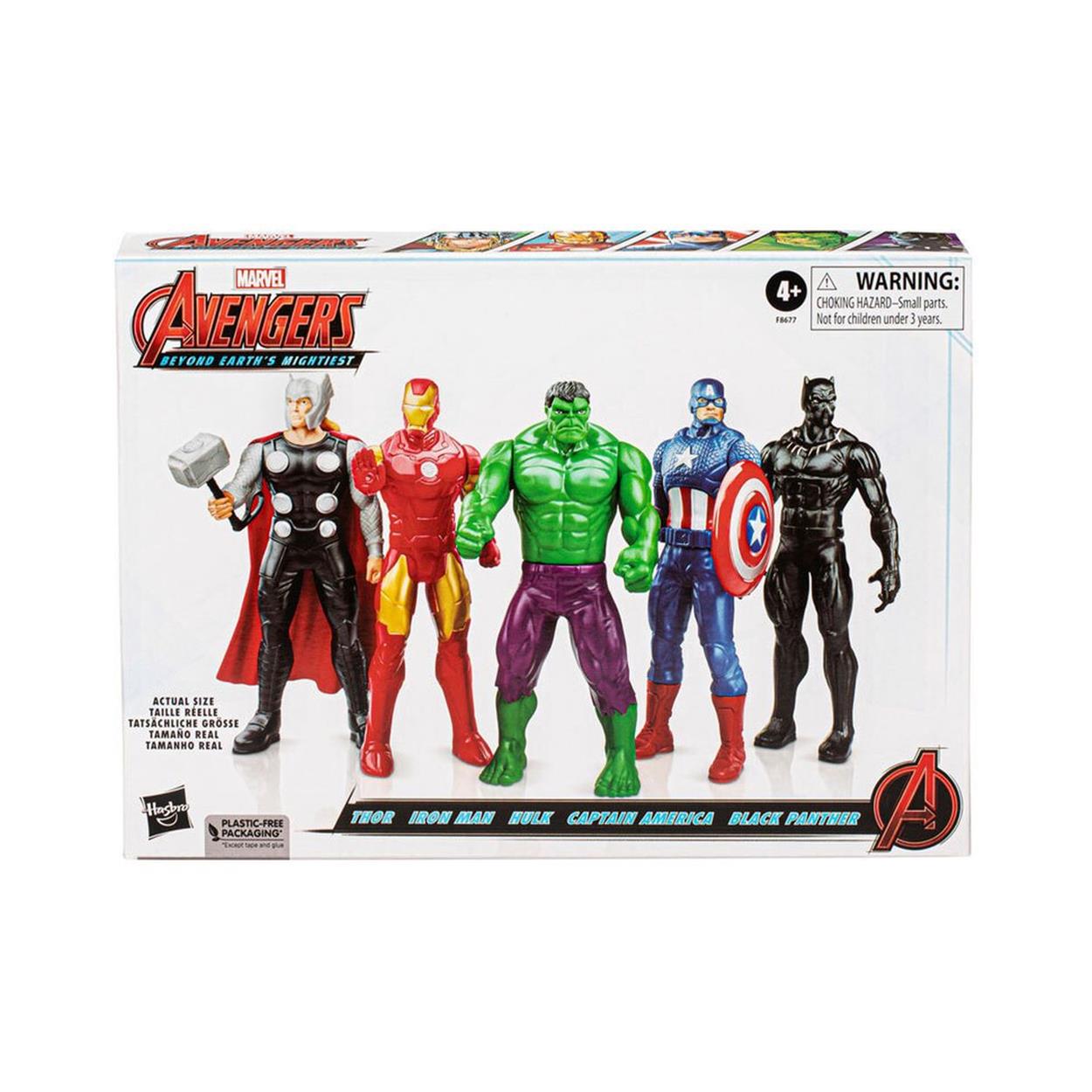Hasbro Marvel Avengers: Beyond Earth's Mightiest - Thor / Iron Man / Hulk / Captain America / Black Panther Action Figure Set (5 Pack) (F8677) Hasbro Marvel Avengers: Beyond Earth's Mightiest - Thor / Iron Man / Hulk / Captain America / Black Panther Action Figure Set (5 Pack) (F8677)