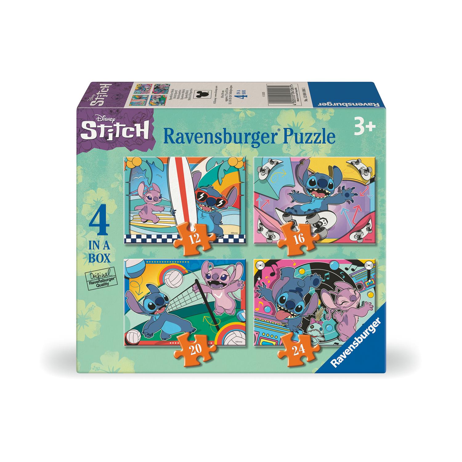 Ravensburger Puzzle Disney: Stitch - Vacay Mode 4 in a Box (12/16/20/24pcs) (12001069) Ravensburger Puzzle Disney: Stitch - Vacay Mode 4 in a Box (12/16/20/24pcs) (12001069)