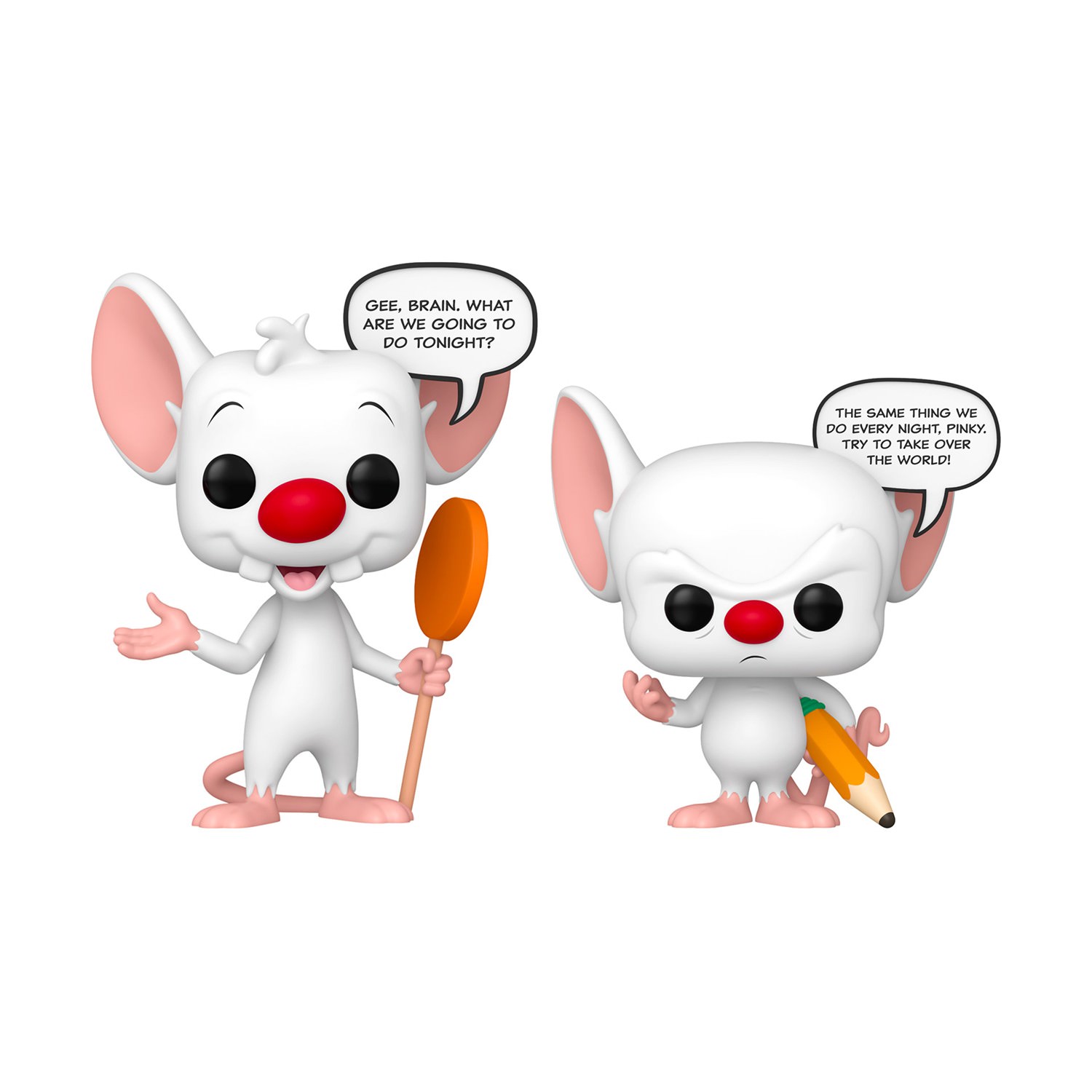 Funko Pop! 2-Pack Animation Sayings: Pinky & The Brain (Glows in The Dark) (Special Edition) Vinyl Figures Funko Pop! 2-Pack Animation Sayings: Pinky & The Brain (Glows in The Dark) (Special Edition) Vinyl Figures