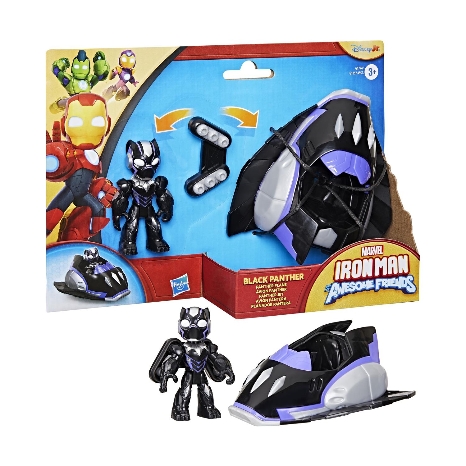 Hasbro Marvel: Iron Man And His Awesome Friends - Black Panther Panther Plane Vehicle (G1774) Hasbro Marvel: Iron Man And His Awesome Friends - Black Panther Panther Plane Vehicle (G1774)
