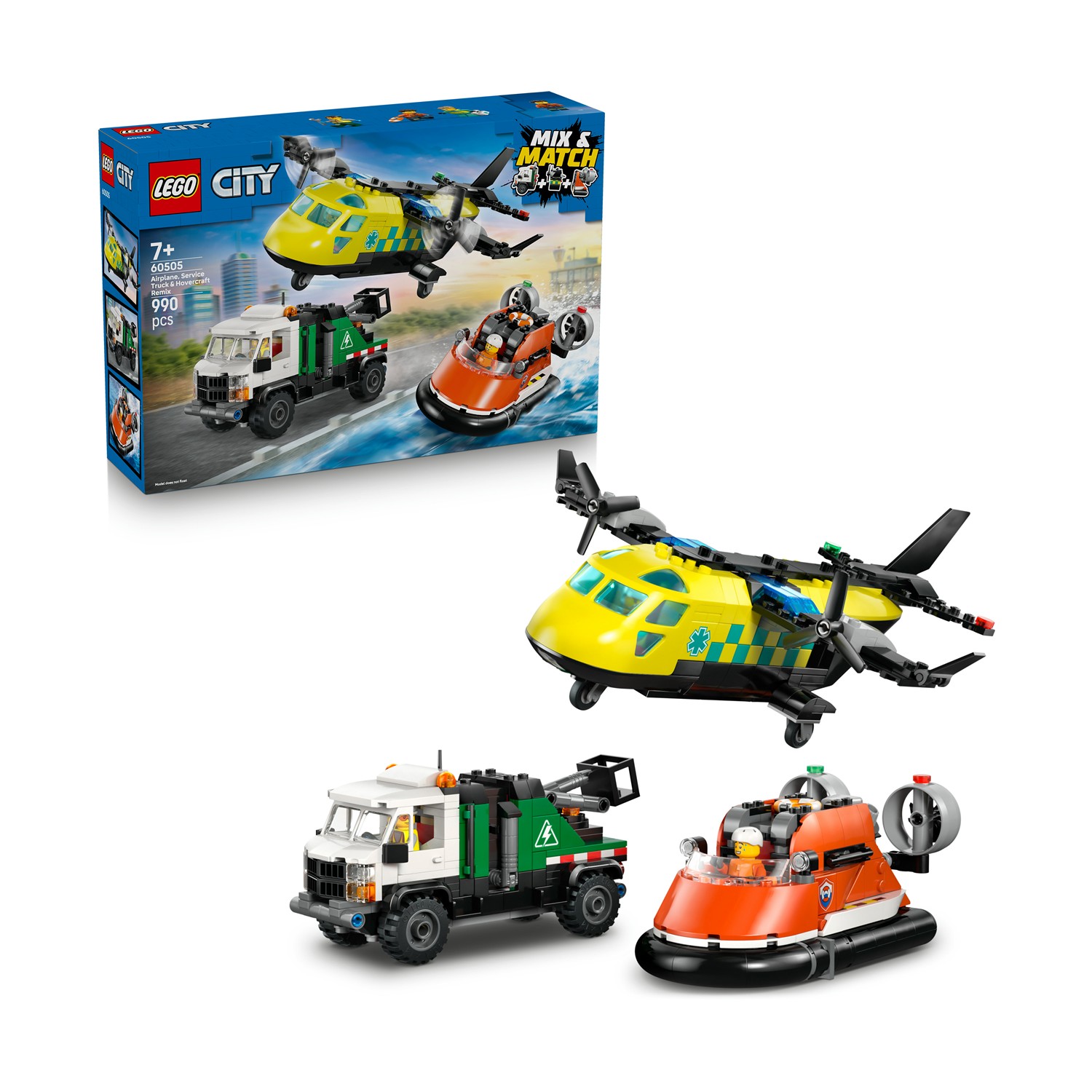 LEGO City: Airplane, Service Truck & Hovercraft Remix (60505) LEGO City: Airplane, Service Truck & Hovercraft Remix (60505)