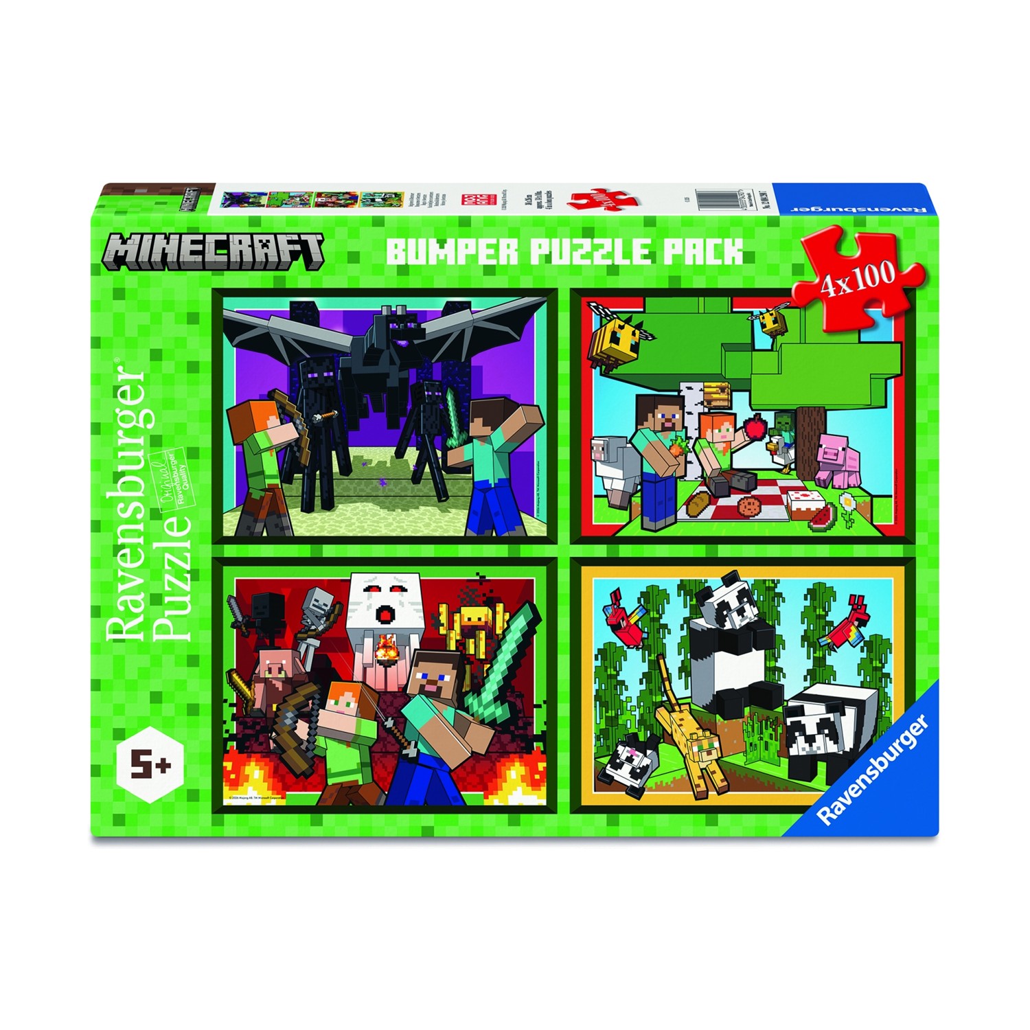 Ravensburger Minecraft: Bumper Puzzle Pack - Realms & Adventures (4x100 pcs) (12004290) Ravensburger Minecraft: Bumper Puzzle Pack - Realms & Adventures (4x100 pcs) (12004290)