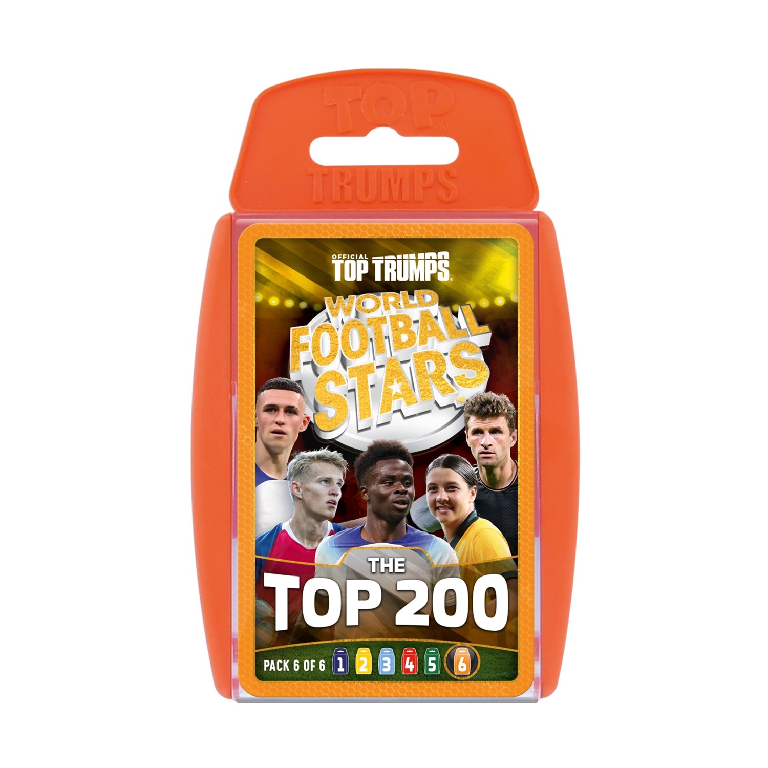 Winning Moves: Top Trumps - World Football Stars 2024 The Top 200 Pack 6 - Card Game (WM04841-EN1-6)
