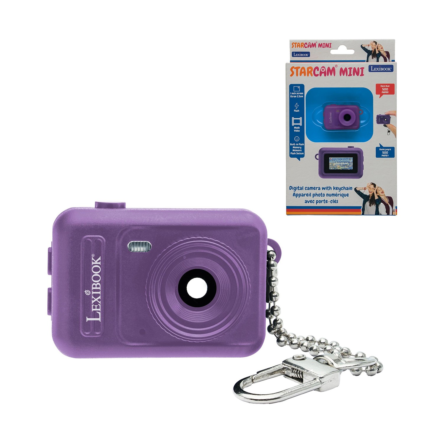 Lexibook: Starcam Mini - Keychain Miniature Camera Purple (25.DJKC76PK) Lexibook: Starcam Mini - Keychain Miniature Camera Purple (25.DJKC76PK)